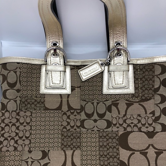 Authentic Coach Gold Tote - Picture 2 of 11